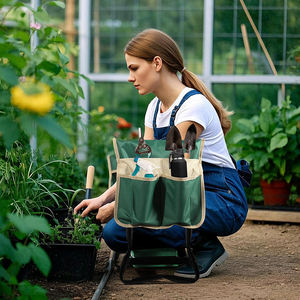Tabouret <span class=keywords><strong>de</strong></span> <span class=keywords><strong>jardin</strong></span> pliable moderne et doux avec genouillères, <span class=keywords><strong>banc</strong></span> <span class=keywords><strong>de</strong></span> jardinage multifonctionnel portable pour fleurs en plein air - Product Image 6