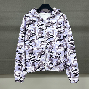 Sudaderas con capucha gruesas de algodón unisex de alta calidad con cremallera, estilo oversize y hombros caídos, camuflaje, para venta al por mayor - Product Image 1