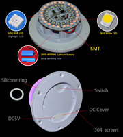 Module lumineux LED RGB rechargeable à commande à distance, 120 mm, moderne, à suspendre, 16 couleurs, en plastique, pour usage intérieur