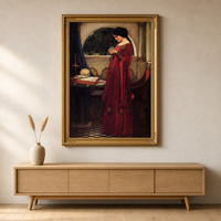 Tableau mural peint à la main sur toile, style pré-Raphaël, « Waterhouse the Crystal Ball 1902 », pour décoration de salon et d'hôtel