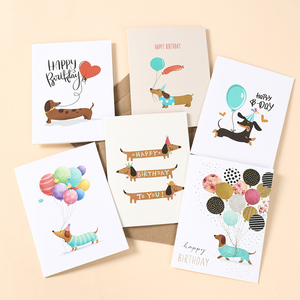 Biglietti d'Auguri di <span class=keywords><strong>Compleanno</strong></span> con Simpatici Bassotti, Confezione da 12, Biglietti Cartoon per Bambini, Amici e Famiglia - Product Image 5