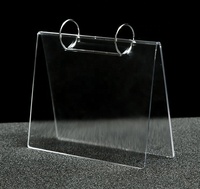 Cadre photo en plastique acrylique transparent de haute qualité avec clips circulaires en métal et 6 supports rabattables