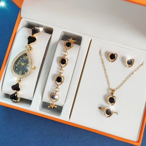 New Light Luxury <strong>Women's</strong> Heart-Shape Water Drop Quartz Pointer <strong>Watch</strong> Diamond-Encrusted Gem Gift <strong>Set</strong> Alloy <strong>Watch</strong> <strong>Set</strong> - Product Image 6