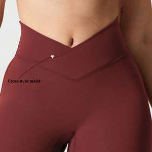 Custom Workout Leggings for Women High Waist Cross Over Flare <strong>Butt</strong> <strong>Lifting</strong> Elastic Gym Yoga Leggings - Product Image 5