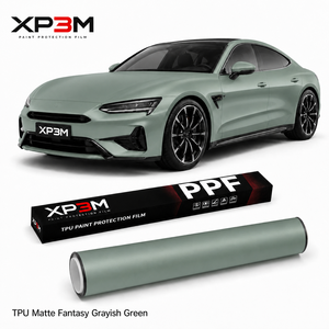 ฟิล์มหุ้มรถยนต์ XP3M สีเทาเขียวด้านแบบด้าน  วัสดุ TPU  ความหนา 7.5 มิล  ซ่อมแซมตัวเองได้ ป้องกันรอยขีดข่วน ป้องกันการเหลือง - Product Image 1