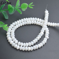 Perles en vrac en coquille de trochide naturelle blanche, forme baril, rondelle, pour la fabrication de bijoux, colliers et bracelets