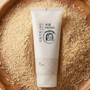 Midha Rice Bran Scrub Foam Deep Cleansing Exfoliating Facial Cleanser Rice Husk for Fragrance for Hydrating Smooth Skin All - Product Image 2