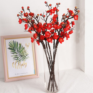 Branches de fleurs de prunier artificielles West Lake Butterfly, 10cm-30cm, fleurs en soie rouge pour décoration intérieure et mariage - Product Image 2