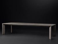 Table à manger extensible rectangulaire en chêne massif recyclé HLM36, style ferme moderne, personnalisable, 10 places, différentes finitions