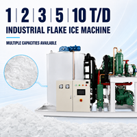 Machine à glace en flocons industrielle de grande capacité 1T 2T 3T 5T 10T par jour, machine à glace en flocons commerciale à vendre