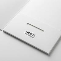 Porte-documents A4 en papier d'art recyclable et écologique, personnalisé avec impression UV quadricolore, 2 poches, pour le bureau