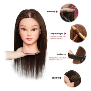 Maniquí de Cabeza de Muñeca Masculina de Cabello Humano Real para Prácticas de <span class=keywords><strong>Peluquería</strong></span>, Coloración, Permanente, Rizado y Peinado (35 cm) - Product Image 4