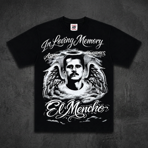 Camiseta Deadhomies Loving Memory El Mencho para hombre, camiseta negra de manga corta con estampado de letras, camiseta de algodón con cuello redondo, corte holgado - Product Image 3