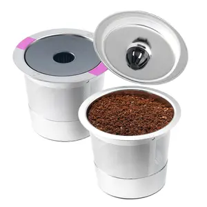Reusable K Cups Coffee Pod Filters for Keurig 1.0 & 2.0 Single Cup Coffee Makers Universal Bluecoast OEM Service Pods