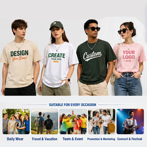 T-shirts unisexes surdimensionnés en gros pour hommes, blancs unis, personnalisables par sérigraphie, en coton épais, en vrac - Product Image 2