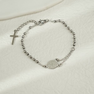 Bracelet rétro et minimaliste en acier inoxydable plaqué or 18 carats pour homme et femme, bijoux de style exorciste - Product Image 5