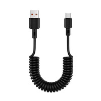 Câble de charge rétractable Type-C pour voiture, en TPU, compatible avec les téléphones portables et les batteries externes, charge rapide et transfert de données