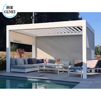 Gumei Persiennes de pergola en aluminium imperméables Télécommande Motorisée Gazebo extérieur de haute qualité Pergola en aluminium