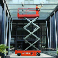 Plateforme de travail en hauteur à ciseaux autopropulsée entièrement électrique de 6m et 8m, production d'usine, certifiée CE, en promotion