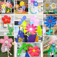 Modèle de ballon gonflable lumineux personnalisé à thème fleur de cerisier, suspendu, étanche IP65 pour usage extérieur