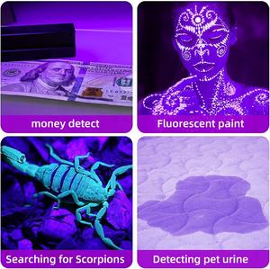 Luz Ultravioleta Recargable de 365nm, Potente Luz Negra UV para Detección de Orina de Mascotas, Escorpiones, Curado de Resina, Uranio, Vidrio y Fugas de CA - Product Image 6