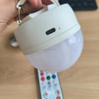 Ampoule LED E26 E2 à télécommande, couleur RGB changeante, charge magnétique USB, lampe d'urgence, ampoule à piles