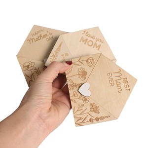 Creativi Porta Biglietti Regalo in <span class=keywords><strong>Legno</strong></span> per la Festa della Mamma, Decorazioni Artigianali per Compleanni - Product Image 1
