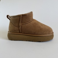 Bottines à plateforme pour femmes, bottes de neige, semelle EVA, dessus en daim synthétique, doublure en fausse fourrure, semelle intérieure respirante, chaudes pour l'hiver, vente en gros OEM/ODM