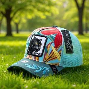 Cappello Trucker Bontine a 6 Pannelli in Rete, Regolabile e Traspirante, Unisex, Casual, Primavera-Estate, con Design Ricamato - Product Image 2