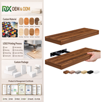 Rak Kayu Persegi Panjang Rustic Set Rak Penyimpanan Dinding Hemat Ruang Kamar Tidur Dapur Ruang Tamu Rak Buku Tempat Pot Bunga