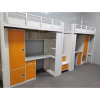 Lit superposé pour collège primaire Unité mezzanine avec rangement en escalier pour les jeunes Placard sécurisé Lits en échelle avec bureau en dessous