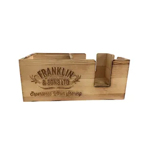 Factory Bar Restaurant Napkin Holder Tabletop Organizer Wood Napkin Bar Caddy