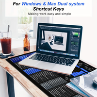 Tapis de bureau pour raccourcis clavier Windows ; Tapis de souris pour raccourcis clavier système Apple, double système, bords surjetés.
