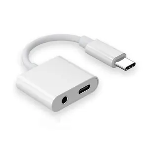 Adaptador de áudio tipo-c 2 em 1, adaptador de áudio de alta qualidade, aux 3.5mm de entrada para usb, fone de ouvido para huawei e samsung