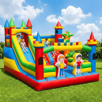 Château gonflable géant populaire pour l'extérieur, avec toboggan et aire de jeux, en PVC robuste, pour parc d'attractions portable