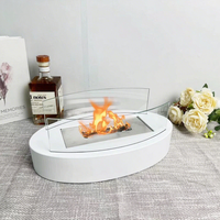 Cheminée d'extérieur miniature portable en acier inoxydable en forme de bateau, brûleur à éthanol pour table, installation facile