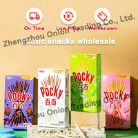 Venta al por mayor de aperitivos exóticos Pocky Sticks barras de chocolate, barras de cacao Glico Pocky embalaje chino etiquetas personalizables