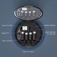 Boîte de rangement portable pour adaptateurs de câbles de données en promotion, boîte de rangement pour convertisseurs de lignes de charge multi-types, adaptateur USB Type C