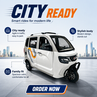 Tricycle Électrique Fermé pour Adultes, Voiture Électrique à Trois Roues, Véhicule Électrique à Énergie Nouvelle, Mini Tricycle Électrique pour Passagers - Vente Chaude