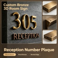 Plaques murales d'identification personnalisées sculptées en 3D, multicolores, à commande tactile, avec garantie de 3 ans