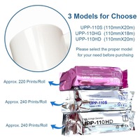Papier pour film d'échographie médicale UPP 110S, rouleaux de papier thermique pour échographie monocouche, supports d'imagerie vidéo 110*20