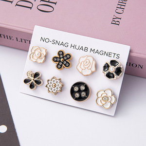 Magnets pour <span class=keywords><strong>hijab</strong></span>, broche ethnique musulmane d'été, boucle magnétique en alliage pour femme, clip décontracté pour foulard en soie et <span class=keywords><strong>hijab</strong></span> - Product Image 2