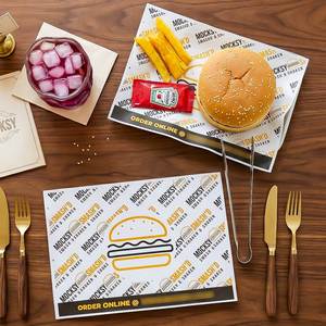 Custom Printed Greaseproof <b>Wax</b> <b>Paper</b> Wholesale Food Grade Disposable <b>Paper</b> Wrapping <b>Paper</b> for Burger SandwichTakeaway Restaurant - Product Image 6