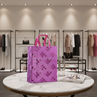 Sac cadeau holographique métallisé laminé avec paillettes, sac promotionnel personnalisé en non-tissé
