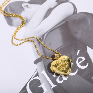 Personalizado DIY parejas joyería de acero inoxidable marco de fotos CZ flor amor corazón medallón colgante collar para Mujeres Hombres familia - Product Image 2