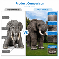 360 mascotte de dessin animé de conception d'éléphant de publicité gonflable personnalisée pour des événements extérieurs animaux gonflables illuminés par LED