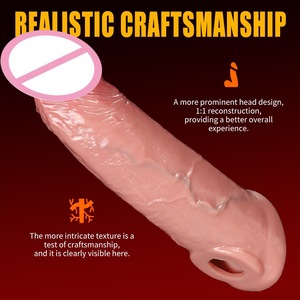 Manchon de <span class=keywords><strong>pénis</strong></span> portable en silicone pour allonger et épaissir le <span class=keywords><strong>pénis</strong></span>, effet réaliste - Product Image 2