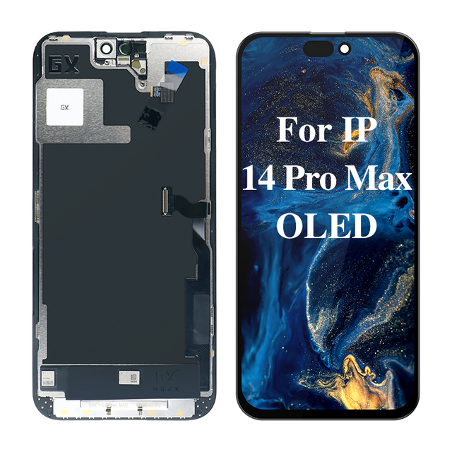Real GX OEM OLED Screen Panel for iPhone 14 Pro Max Display Support 60HZLcd Touch Phone Replacement Repair Broken Mobile Patalla