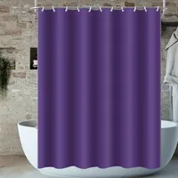 ม่านอาบน้ำโพลีเอสเตอร์สีม่วงคุณภาพสูงสำหรับห้องน้ำ