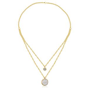 Collar de Gemas Blancas de Doble Capa Chapado en Oro de 18K, Nuevo Modelo Más Vendido - Product Image 1